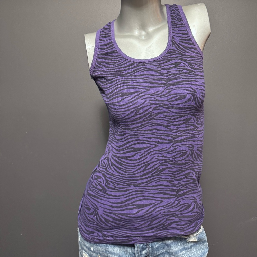 SWS Y2K Purple Zebra Tank Top